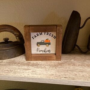 Farm fresh pumpkin, sign, fall, decor, farmhouse, decor, tiered tray, sign